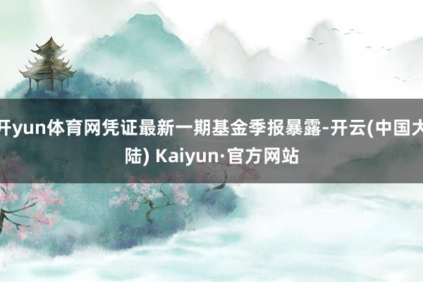 开yun体育网凭证最新一期基金季报暴露-开云(中国大陆) Kaiyun·官方网站