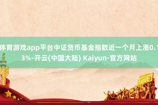 体育游戏app平台中证货币基金指数近一个月上涨0.13%-开云(中国大陆) Kaiyun·官方网站