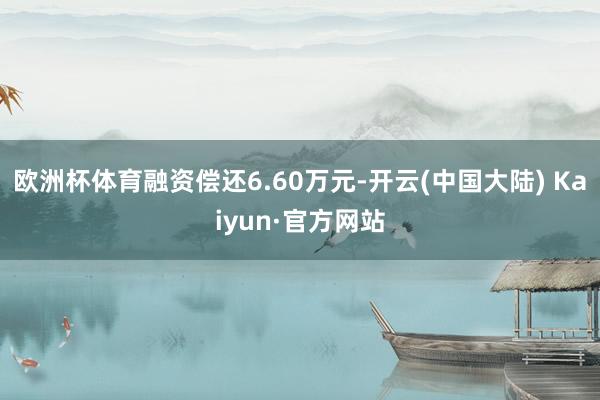 欧洲杯体育融资偿还6.60万元-开云(中国大陆) Kaiyun·官方网站