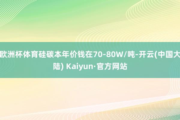 欧洲杯体育硅碳本年价钱在70-80W/吨-开云(中国大陆) Kaiyun·官方网站