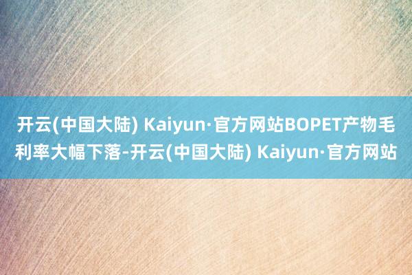 开云(中国大陆) Kaiyun·官方网站BOPET产物毛利率大幅下落-开云(中国大陆) Kaiyun·官方网站