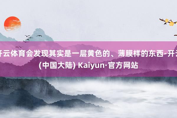 开云体育会发现其实是一层黄色的、薄膜样的东西-开云(中国大陆) Kaiyun·官方网站