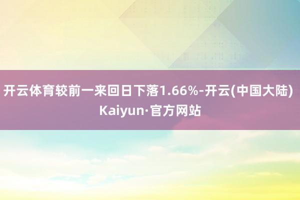 开云体育较前一来回日下落1.66%-开云(中国大陆) Kaiyun·官方网站