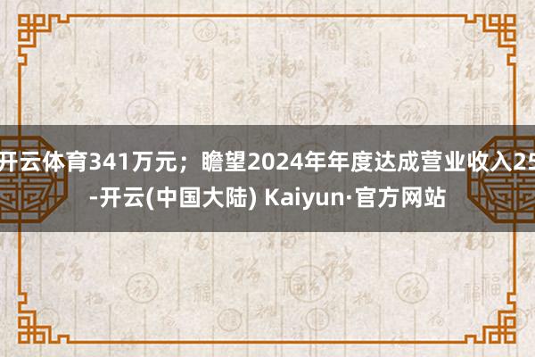 开云体育341万元；瞻望2024年年度达成营业收入25-开云(中国大陆) Kaiyun·官方网站