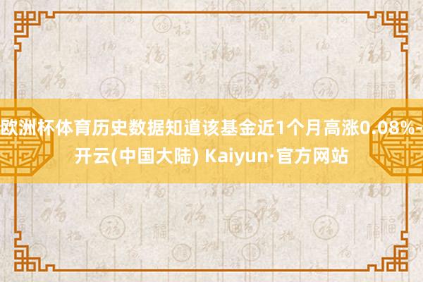 欧洲杯体育历史数据知道该基金近1个月高涨0.08%-开云(中国大陆) Kaiyun·官方网站